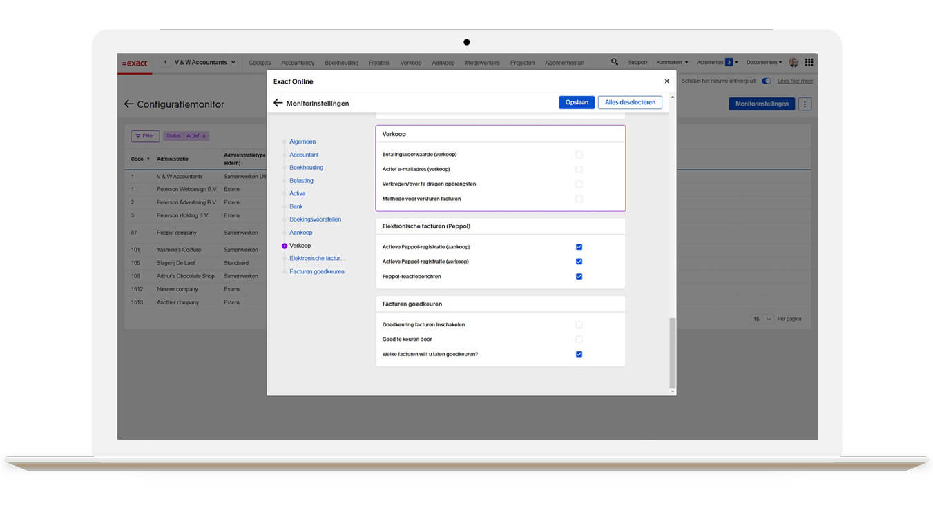 configuratiemonitor Instellingen scherm