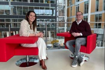 Jooske de Groot, Director Small and Medium Businesses van Microsoft Nederland en Joep Hoeks, Chief Product Officer bij Exact
