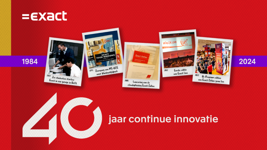Exact viert zijn 40e verjaardag... Vier decennia toonaangevende software-innovatie voor ondernemers en accountants 