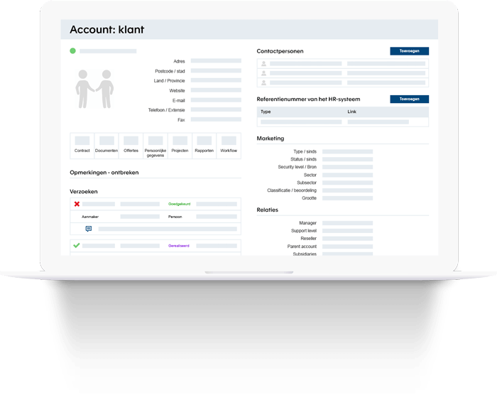 Alle infomatie over de klant correct en compleet met CRM 
