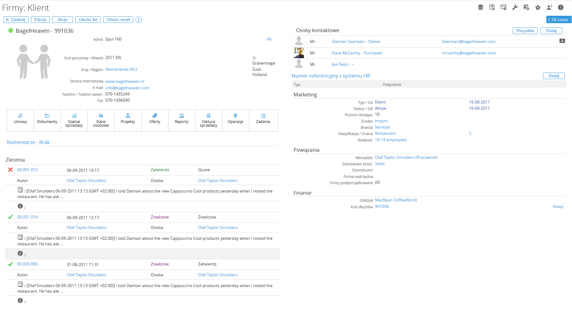 praca w systemie CRM