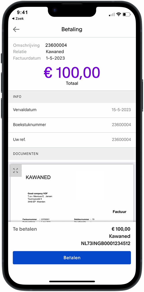 Betaallink van Exact Online Boekhouden