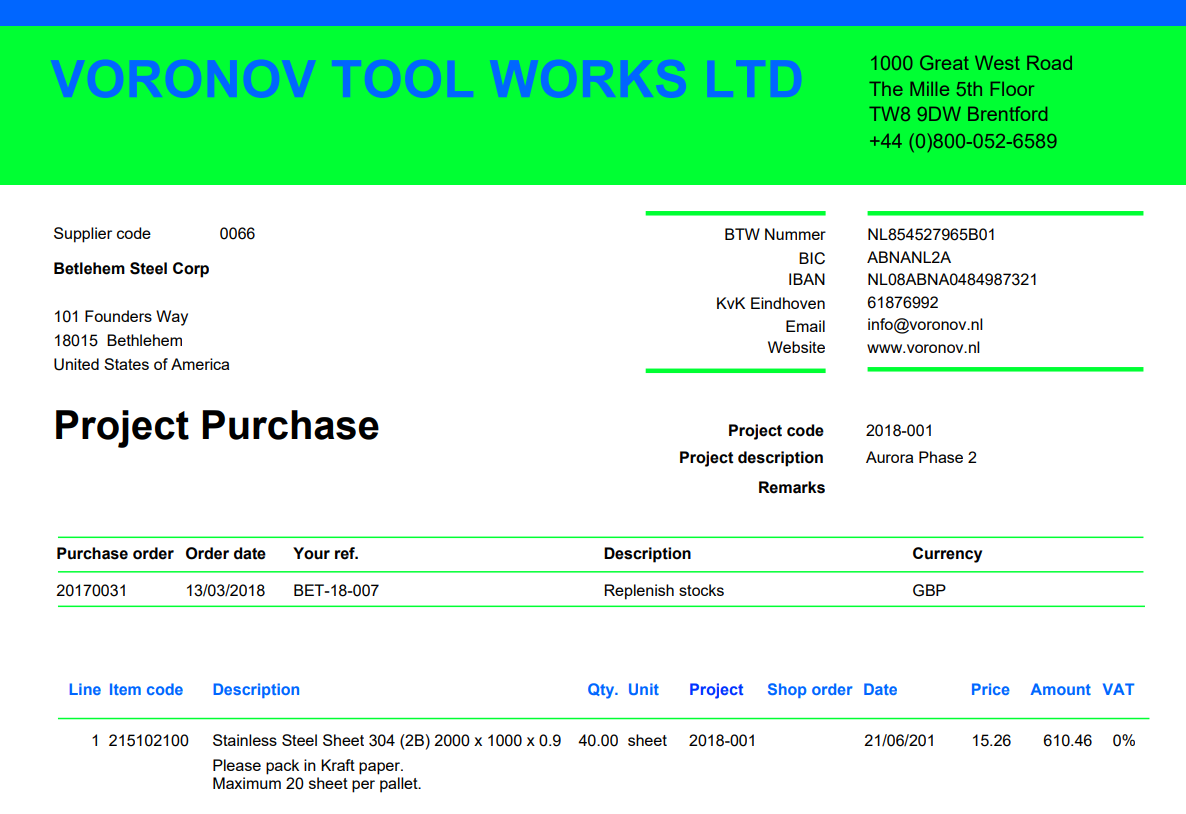 Exact For Manufacturing Ease Of Use Purchase Remarks On The Purchase Order Exact