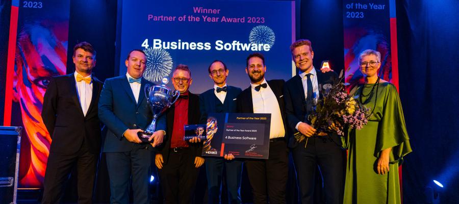 4 Business Software grote winnaar tijdens de eerste editie van de Exact Partner of the Year event
