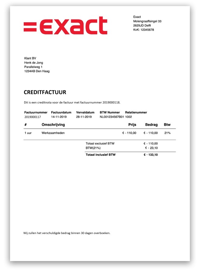 Waakzaamheid Voorspeller prachtig Wat is een creditfactuur en hoe maak je dit? | Exact