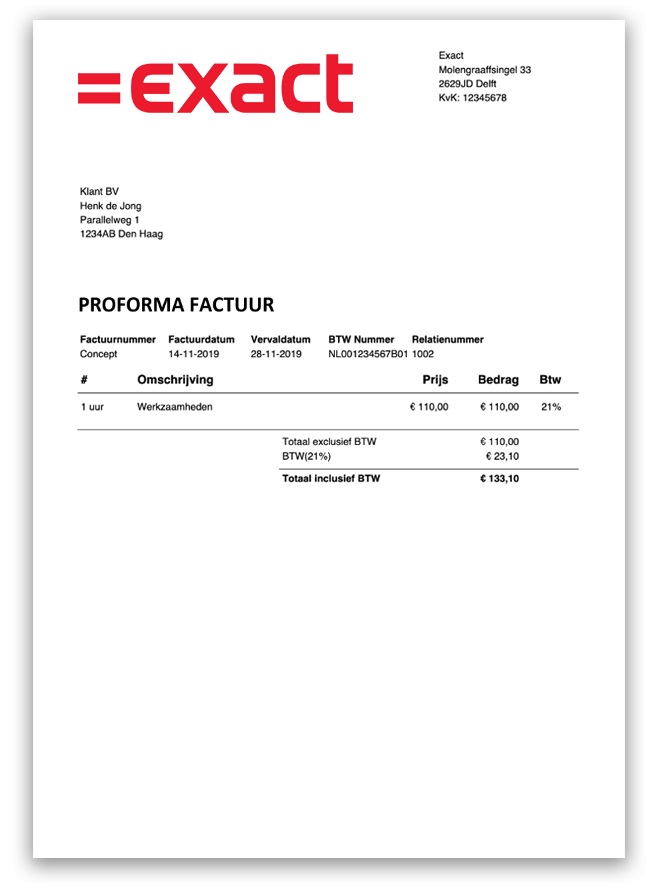 Proforma factuur