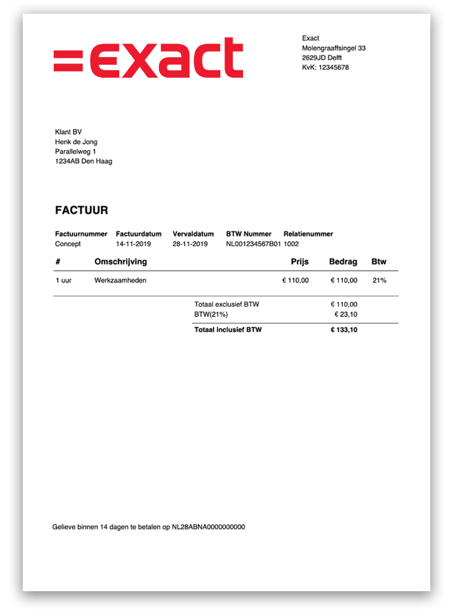 Hoe maak je een factuur? voorbeeld & factuureisen] | Exact