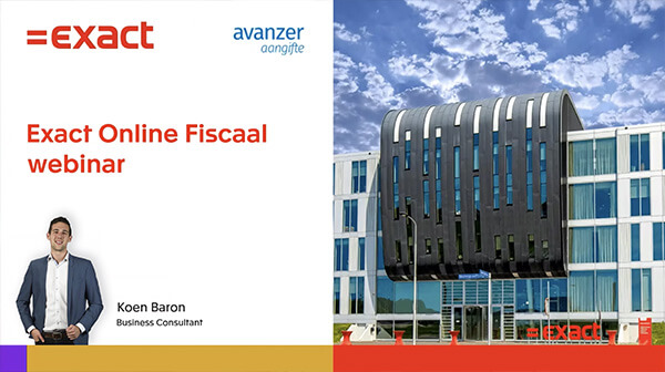 Webinar: Overstappen van Avanzer naar Exact Online Fiscaal