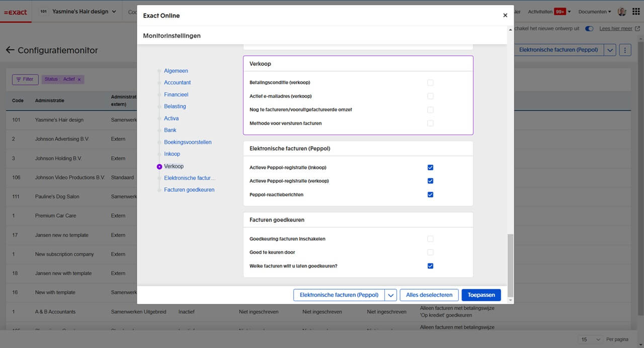 Instellingen Configuratiemonitor